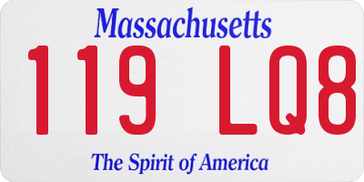 MA license plate 119LQ8