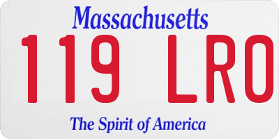 MA license plate 119LR0