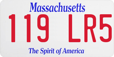 MA license plate 119LR5