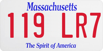 MA license plate 119LR7