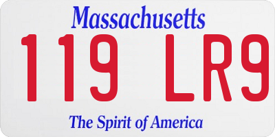 MA license plate 119LR9