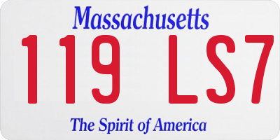 MA license plate 119LS7