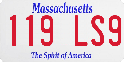 MA license plate 119LS9