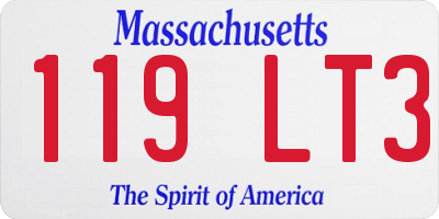 MA license plate 119LT3