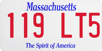 MA license plate 119LT5