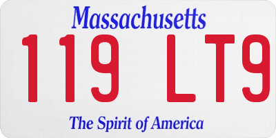 MA license plate 119LT9