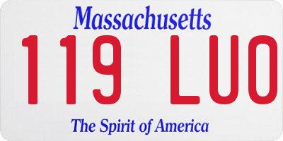 MA license plate 119LU0