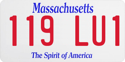 MA license plate 119LU1