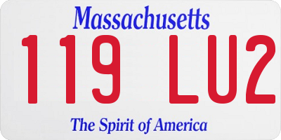 MA license plate 119LU2