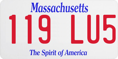 MA license plate 119LU5