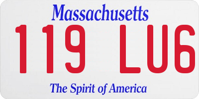 MA license plate 119LU6