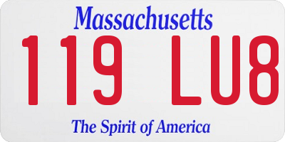MA license plate 119LU8