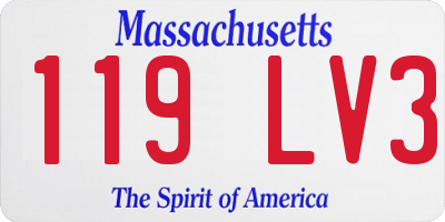 MA license plate 119LV3