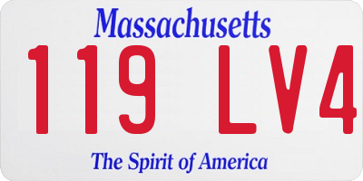 MA license plate 119LV4