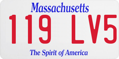 MA license plate 119LV5