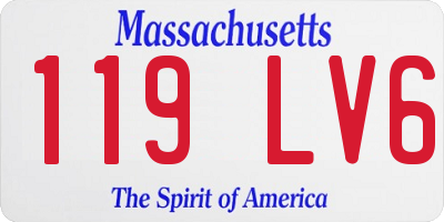 MA license plate 119LV6