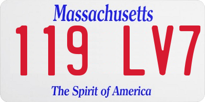 MA license plate 119LV7