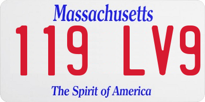 MA license plate 119LV9