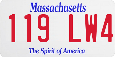 MA license plate 119LW4