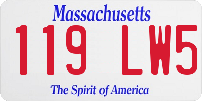 MA license plate 119LW5