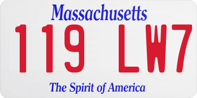 MA license plate 119LW7