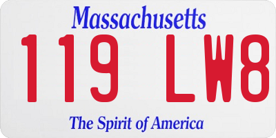 MA license plate 119LW8
