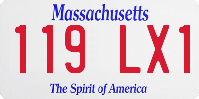 MA license plate 119LX1
