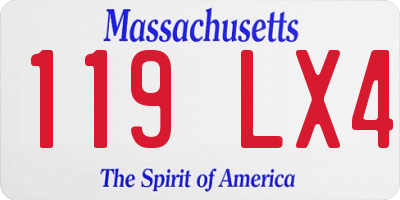 MA license plate 119LX4