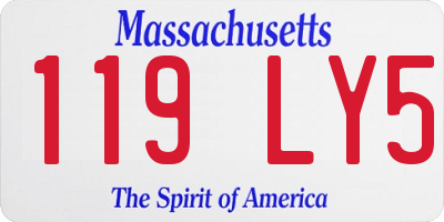 MA license plate 119LY5