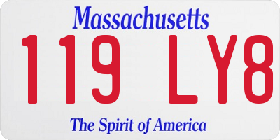 MA license plate 119LY8