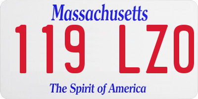 MA license plate 119LZ0