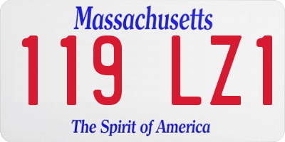 MA license plate 119LZ1