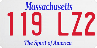 MA license plate 119LZ2