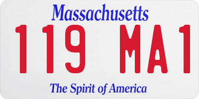 MA license plate 119MA1