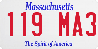 MA license plate 119MA3