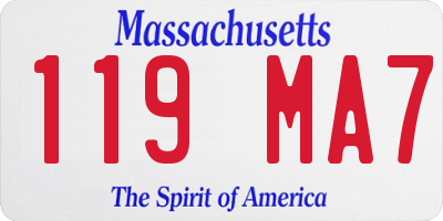 MA license plate 119MA7