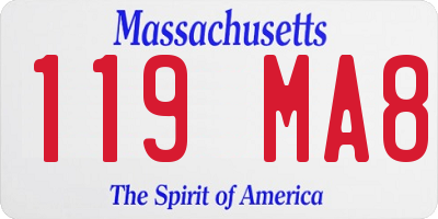 MA license plate 119MA8