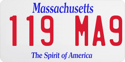 MA license plate 119MA9