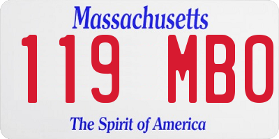 MA license plate 119MB0