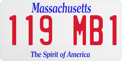 MA license plate 119MB1