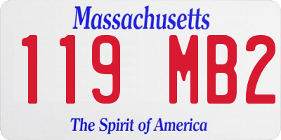 MA license plate 119MB2