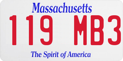 MA license plate 119MB3