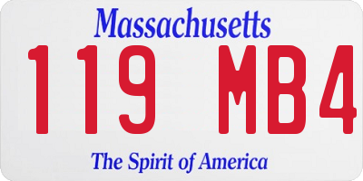 MA license plate 119MB4