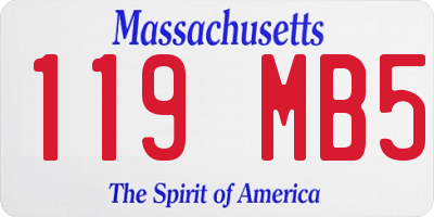 MA license plate 119MB5