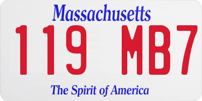 MA license plate 119MB7