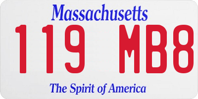 MA license plate 119MB8