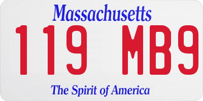 MA license plate 119MB9