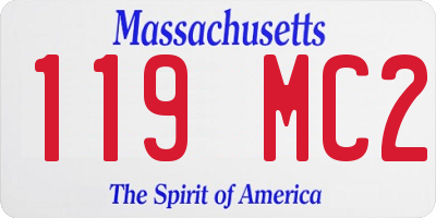 MA license plate 119MC2