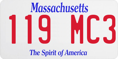 MA license plate 119MC3