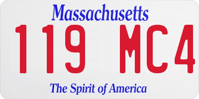MA license plate 119MC4